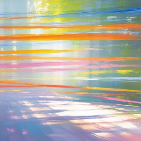 Parallel Lines in Dappled Impressionist Pastels