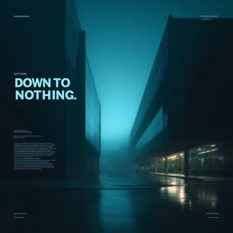 "Neon shadows drift over a minimalist cityscape, cold wave atmosphere, subtle nylon textures