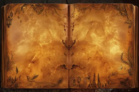 Seamless antique album paper texture, old fantasy journal page for a legendary elven bard known as t
