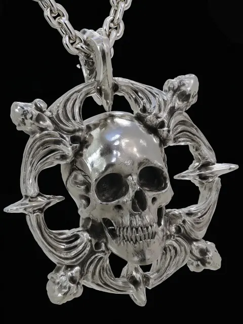 A fine jewelry pendant, chrome hearts inspired, 3d model, avant garde