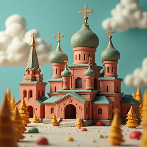 Constructivist Orthodox Church in Clay Stop Motion
