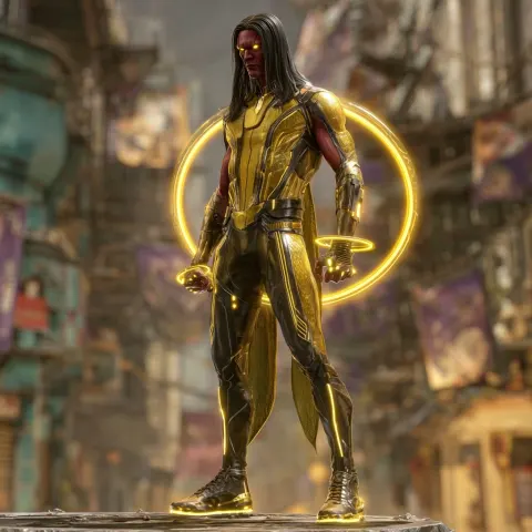 Full body, hyper-realistic image of a tall, slim but defined