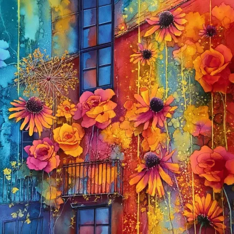 Floral and architect composition, no signatures