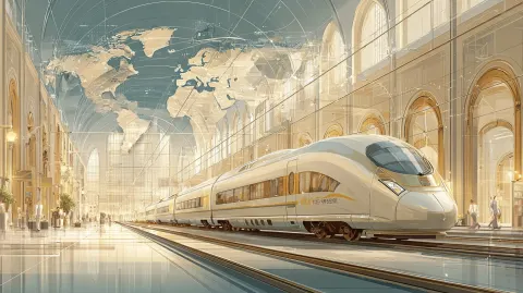 A premium event key visual showing Korean railway as a safe and trusted gateway to the world