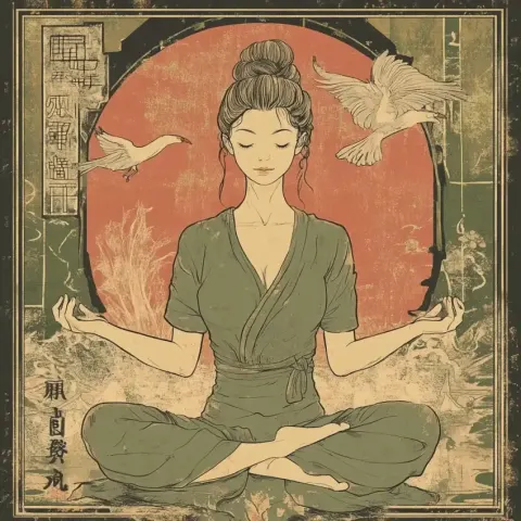 Ukiyo E Yoga Poster