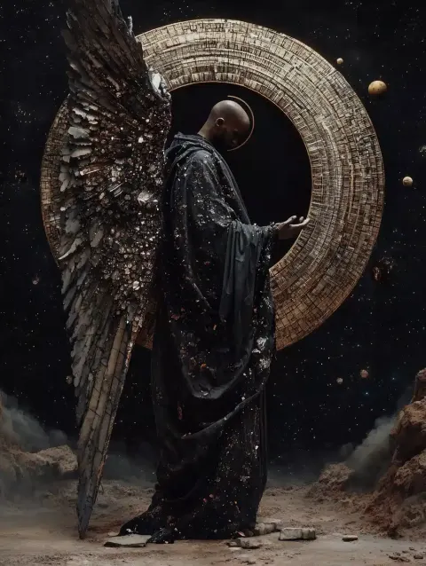 Surreal Geometric Angel Ascension