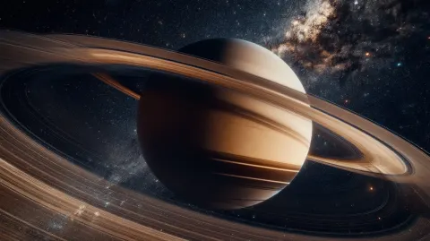 A hyperrealistic photography of the planet saturn in all his beauty
