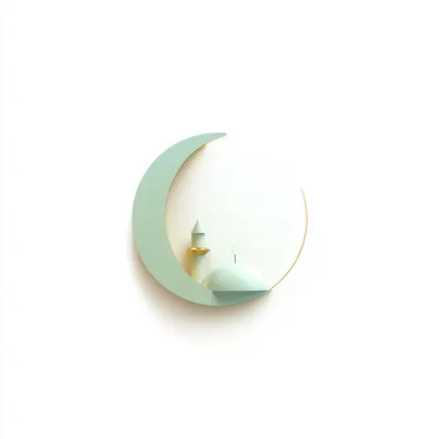Minimalist 3D app icon symbol for a prayer app, centered composition, clean geometry