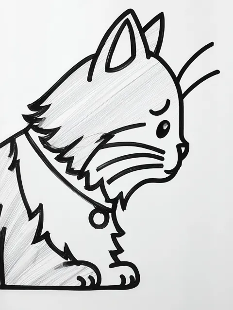Sad Cat side view