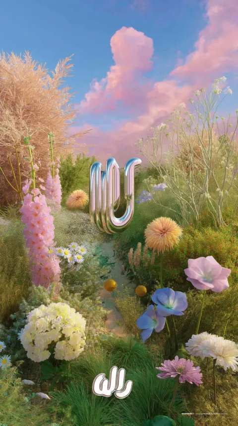 3D rendering mixed with oilpainting. a t-shirt beautifully displayed. letters GÜCÜMÜ as metallic bub
