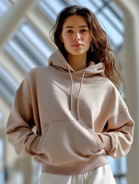 High-quality ultra-realistic full-length photo of a Russian supermodel with dark loose hair