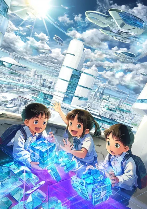 An anime style illustration for an educational poster background