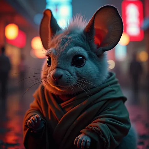 Chinchilla Dhalsim Strikes a Street Fighter Pose