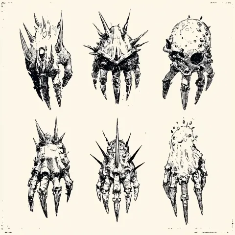 Sharp pointy monster hands