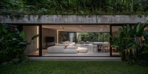 A living room, with all the amenities, in modern house