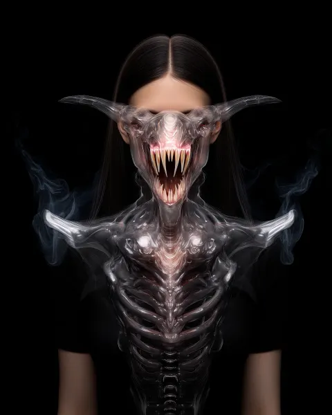 Fine art photography, transparent celluloid, tokusatsu Ghoul drone obscure strange perspex masks