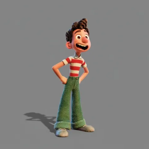 Full-body character, standing firmly on the ground, feet fully visible, centered in frame