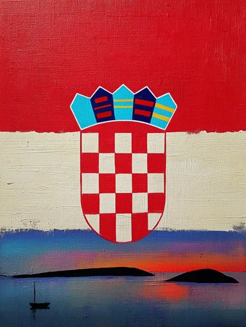Croatia flag and islands