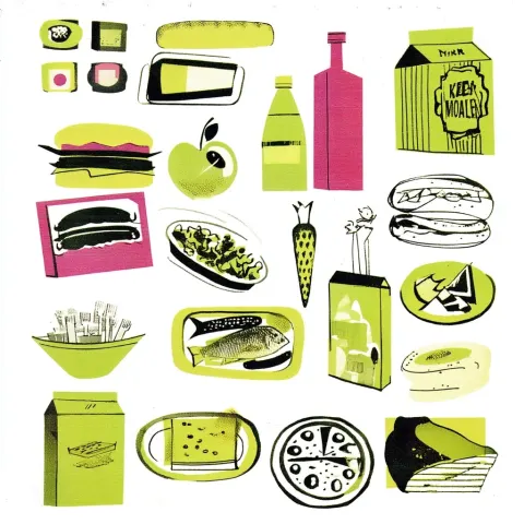 Indie game food asset sheet for a grid-based game, multiple food items arranged neatly with even spa