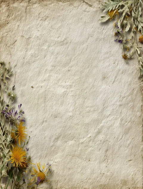 Collage page with botanicals wild flowers, for collage book, good quality design