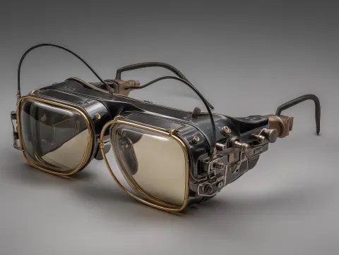Cyberpunk technology enhanced visual worn optics digital concept art
