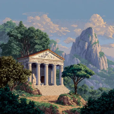A Greek temple in the mountains