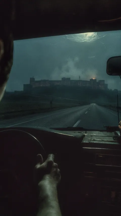 Ultra-realistic hyper-real POV video, night at Harput Kalesi