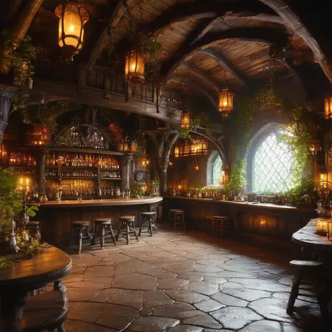Ethereal Tavern Glowing With Fantasy Magic