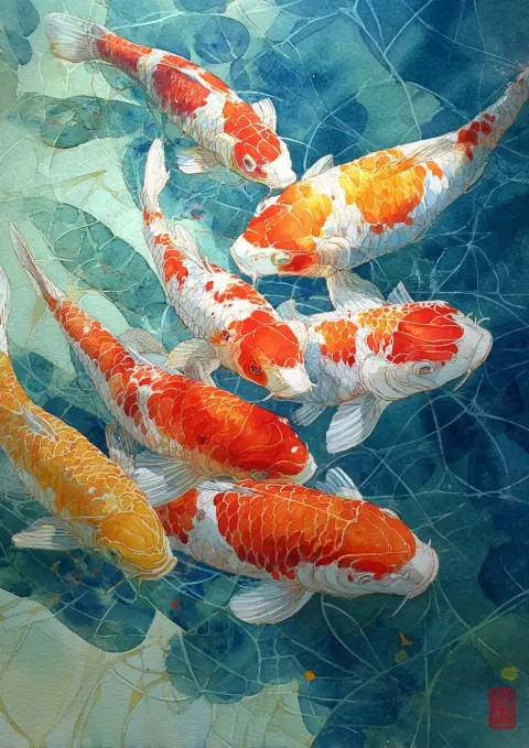 Watercolor, pure white, a Chinese new year, warming, composition of internationally award winning