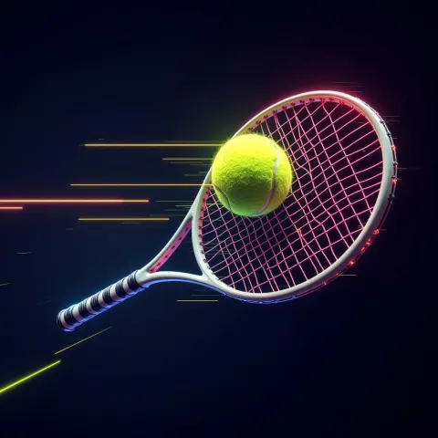 Tennis Ball Impact With Blazing Neon Trails