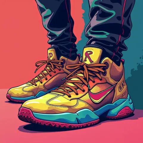 Vibrant Manga Sneakers With Razor Blade Details