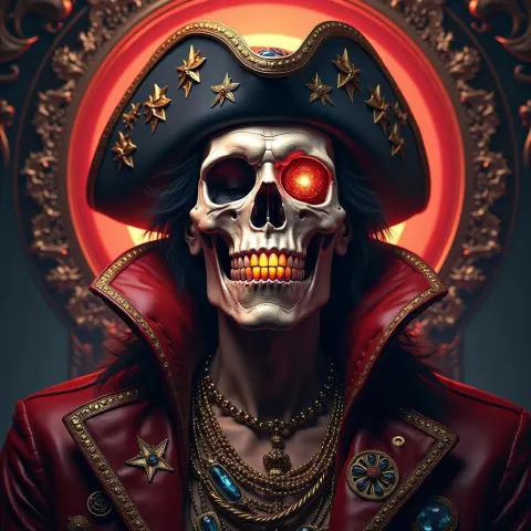 Baroque Space Pirate With Gleaming Neon Teeth