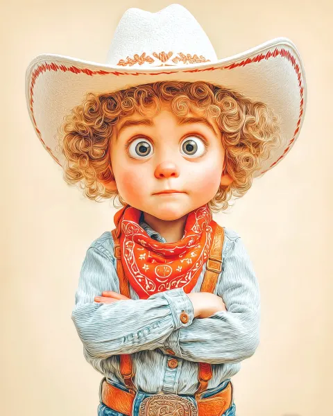 A boy with a plan, a natural man Wearing a white Stetson hat