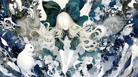Alice with Long Bangs Covering Her Eyes