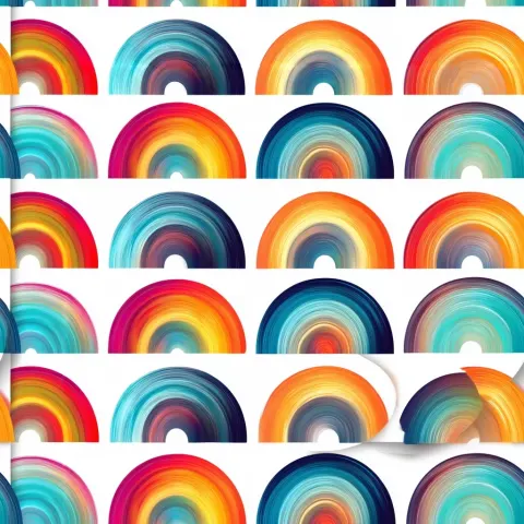 Rainbow pattern on a solid white background