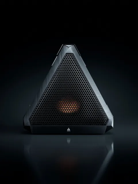 Imagine a photography of a bluetooth speaker wireless created by the Canadian brand Adamson and base