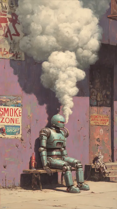 A festival of robot "SMOKE ZONE" photorealist