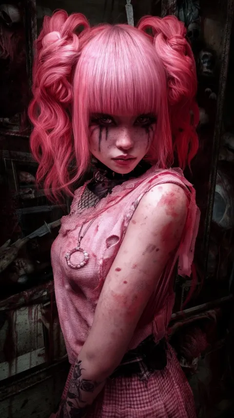 Pink punk japanese girl