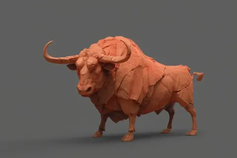 Terracota bull character design ultra relistic 