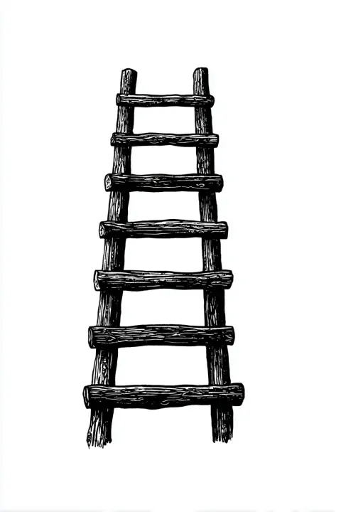 Simple ink illustration of a ladder