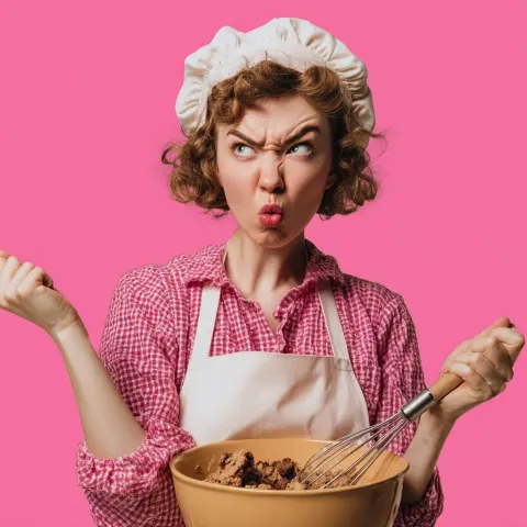 Make a funny, but powerful TikTok profile picture for a feminist baking account