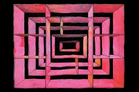 A pink marshmallow labyrinth submerged 4000 meters deep in the Pacific Ocean