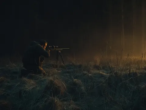 Conceptual campaign image for a fictional new hunting ammunition launch as an April Fools’ joke