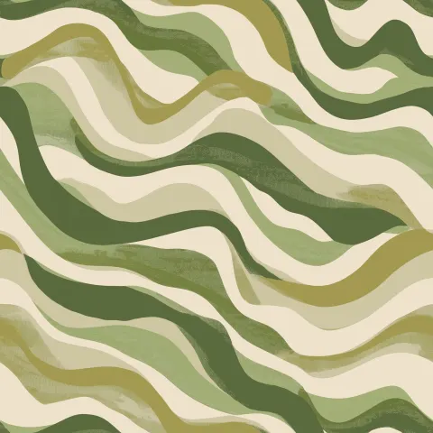 Design me a repeat print textile design using 2 squggly lines with 2 colours beige and olive green o
