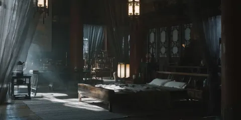 Ming Dynasty Palace Bedchamber, No People