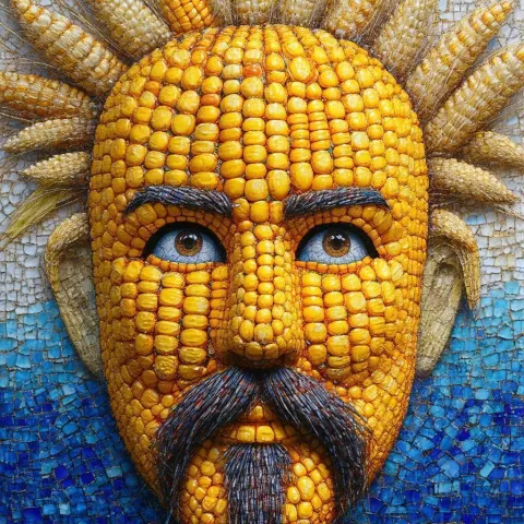 Billy Mays as a Corn Mask Fresco