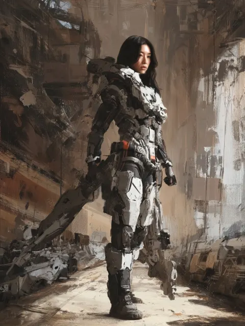 The design is inspired by the female warriors in a post-apocalyptic future world of 3023