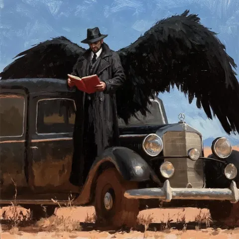 Someone (trans grevious angel) who shoots germans and reads Ginsberg and drives a hearse through the