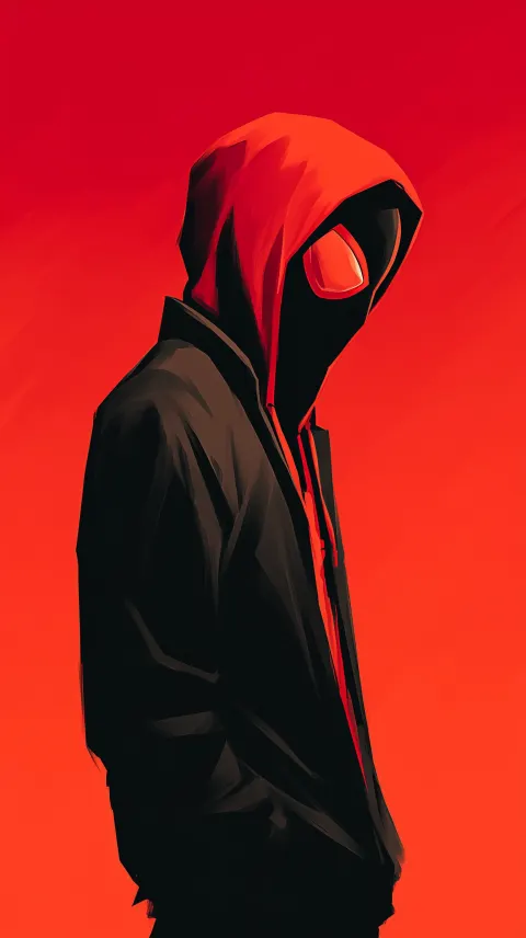 Miles Morales turning slightly toward camera, one hand gripping hoodie edge while the other pulls do