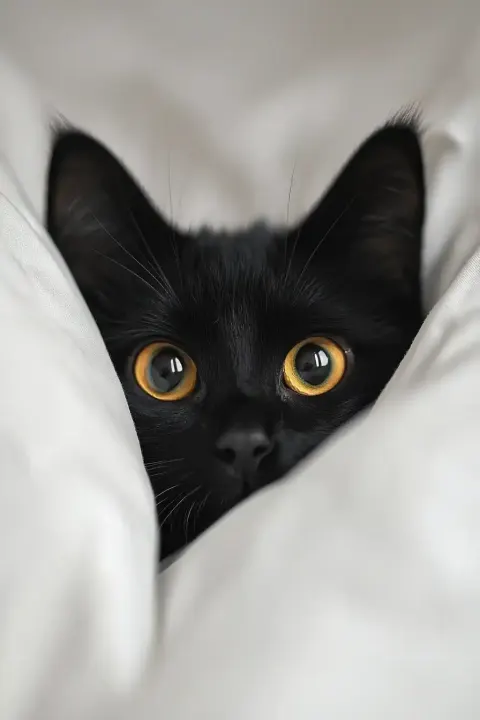 Curious Cat Under Covers 2